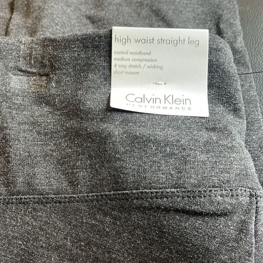 Calvin Klein Performance Compression Waist Straight Leg Pants Noir Heather - Picture 3 of 5